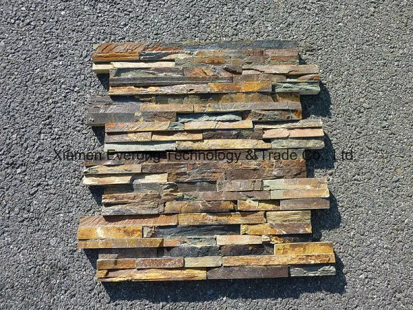 High Quality Natural Yellow Slate Split Culture Stone for Wall Caldding