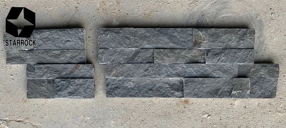 Decorative Black Ledge Stacked Culture Wall Cladding Slate Stone