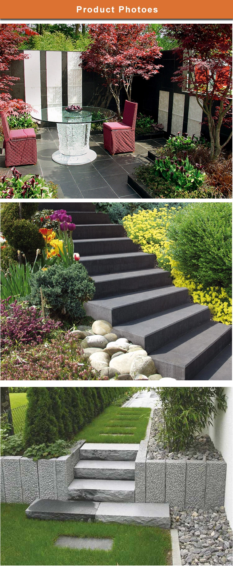 Flamed Light Grey Granite Kerbstone/Steps for Outdoor/Garden /Road