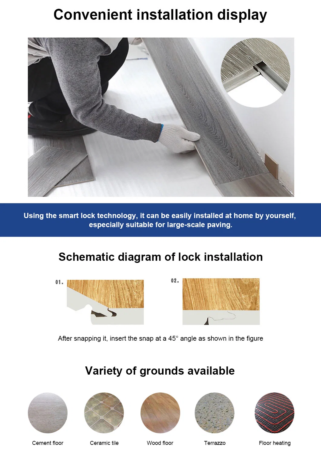 Free Installation Guide 15-Year Warranty Tile Spc Vinyl Plank Flooring