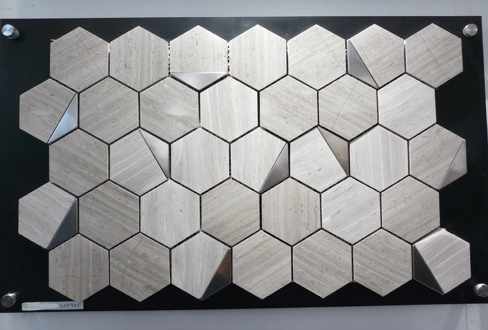 New Arrival Hexagon Mixed Aluminum Mosaic Tile for Home Decoration