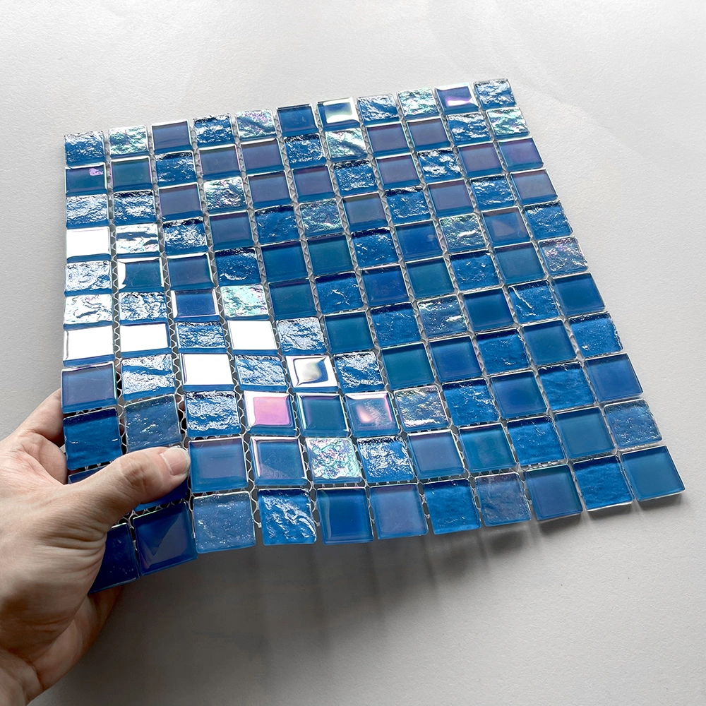 Customized Iridescent Pool Blue Tile Mosaic for Swimming Pool