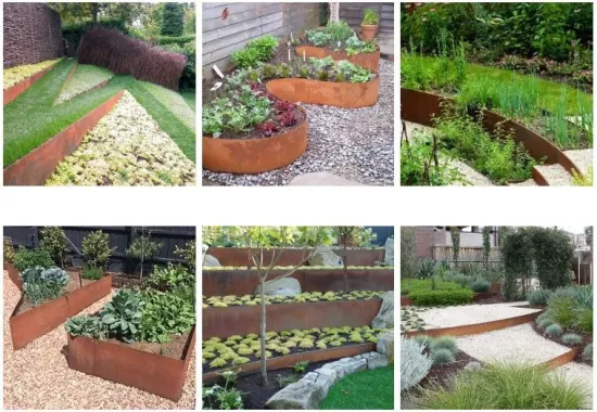 Corten Steel Garden Steps & Retaining Wall for Landscape