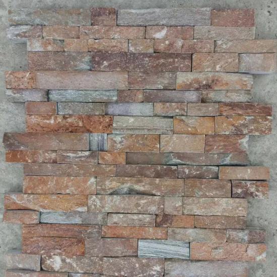 Yellow Natural Slate Veneer Culture Stack Stone for Wall Cladding