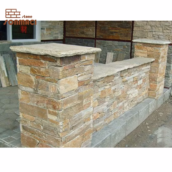 Outdoor Decorative Natural Slate Stone Pillar